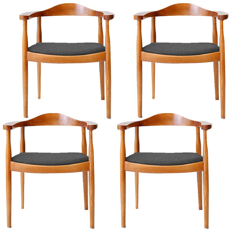 Modern Style Arm Chair Solid Wood Open Back Indoor Dining Chair