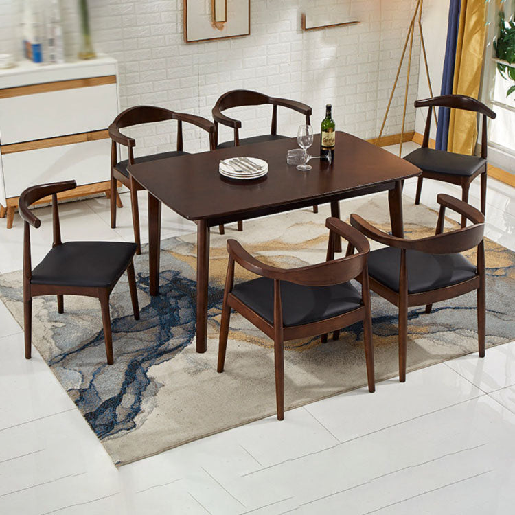 Modern Style Arm Chair Solid Wood Open Back Indoor Dining Chair