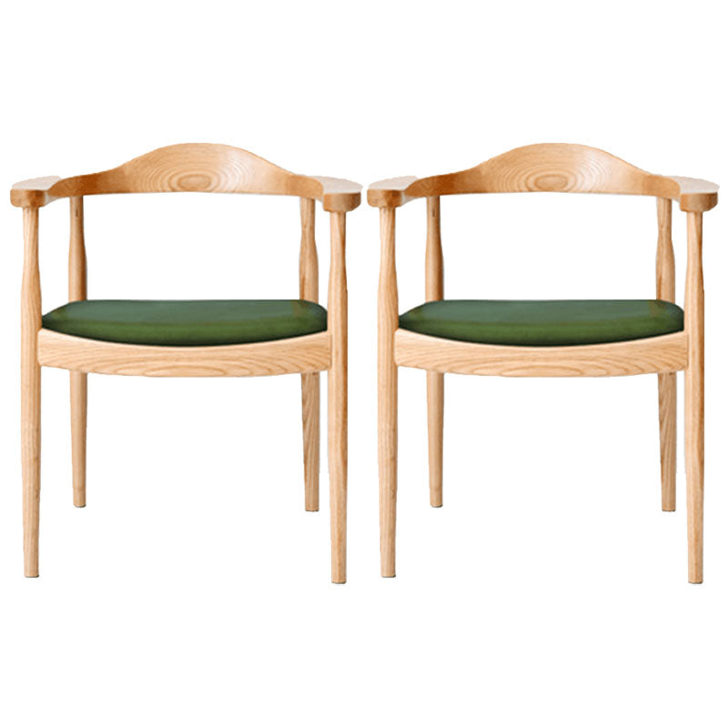 Modern Style Arm Chair Solid Wood Open Back Indoor Dining Chair