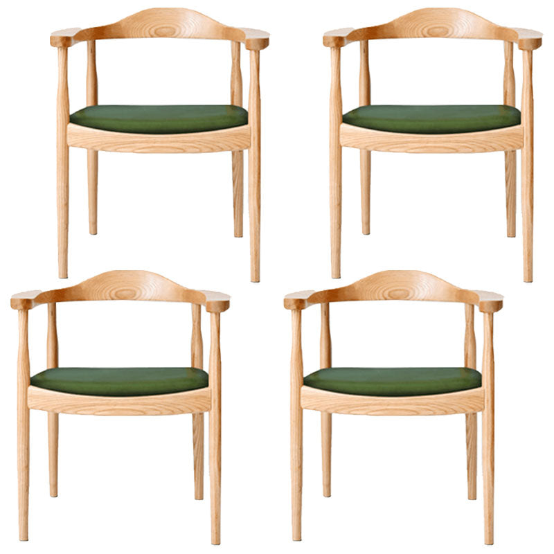Modern Style Arm Chair Solid Wood Open Back Indoor Dining Chair