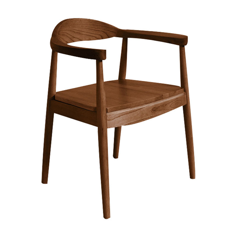 Modern Style Arm Chair Solid Wood Open Back Indoor Dining Chair