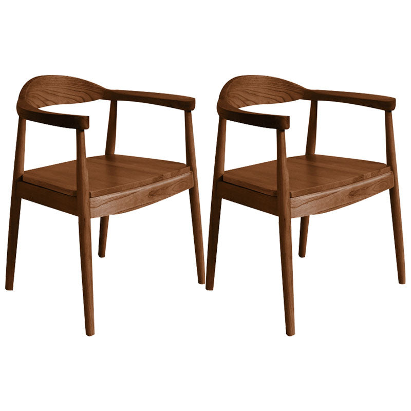 Modern Style Arm Chair Solid Wood Open Back Indoor Dining Chair
