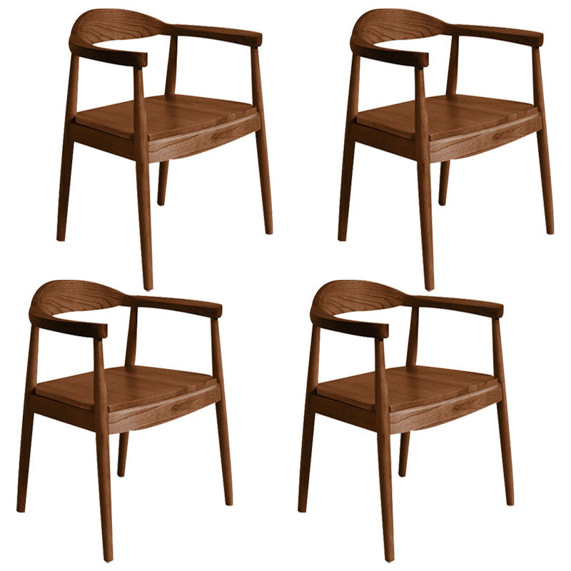 Modern Style Arm Chair Solid Wood Open Back Indoor Dining Chair