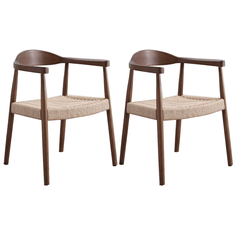 Modern Style Arm Chair Solid Wood Open Back Indoor Dining Chair