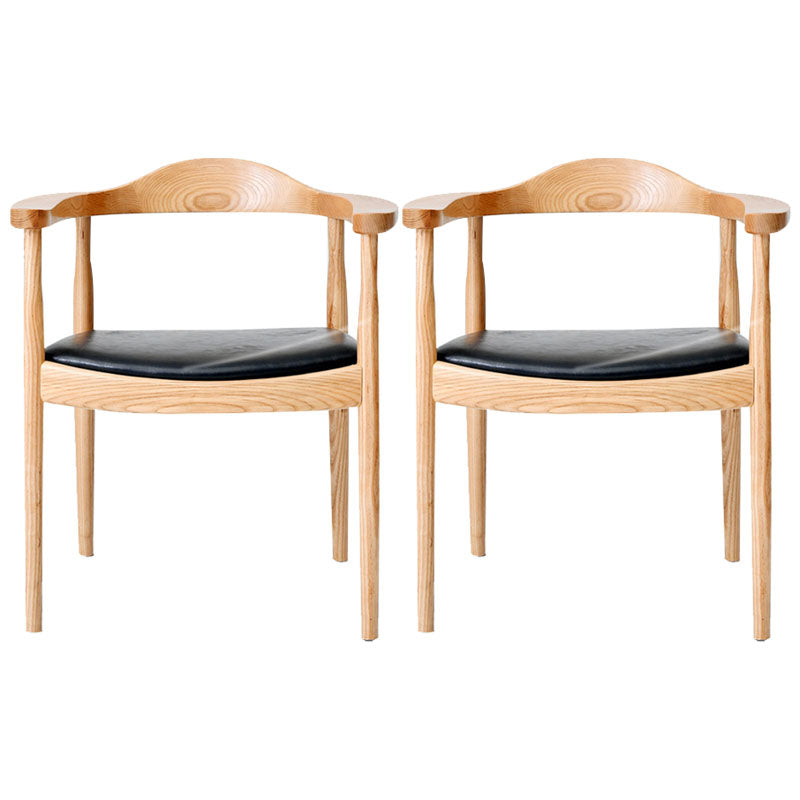 Modern Style Arm Chair Solid Wood Open Back Indoor Dining Chair
