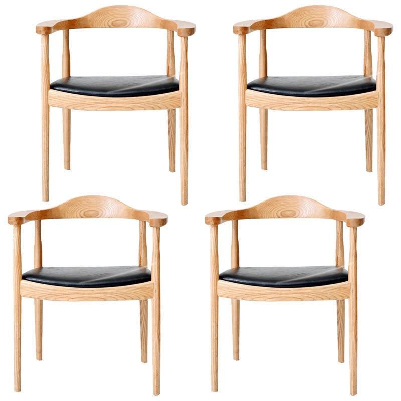Modern Style Arm Chair Solid Wood Open Back Indoor Dining Chair