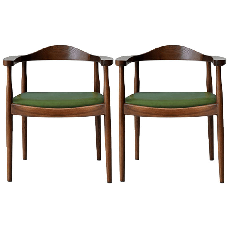 Modern Style Arm Chair Solid Wood Open Back Indoor Dining Chair