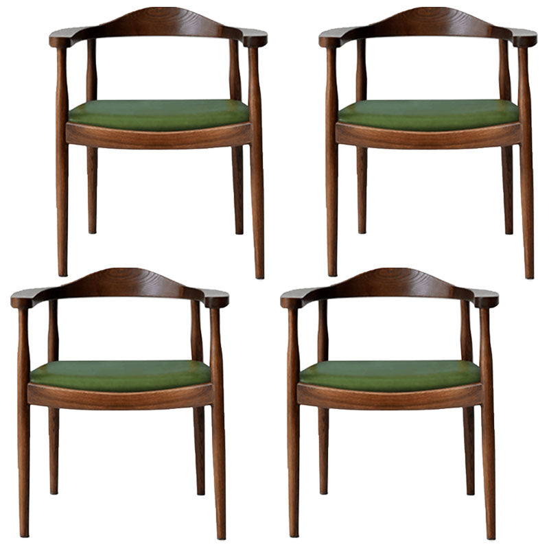 Modern Style Arm Chair Solid Wood Open Back Indoor Dining Chair