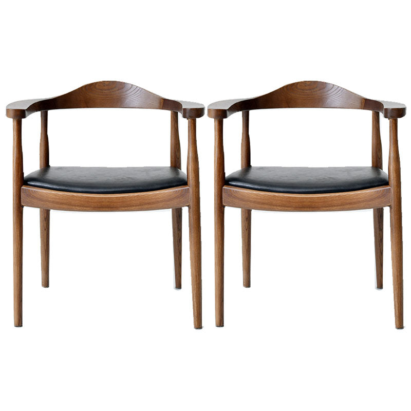 Modern Style Arm Chair Solid Wood Open Back Indoor Dining Chair
