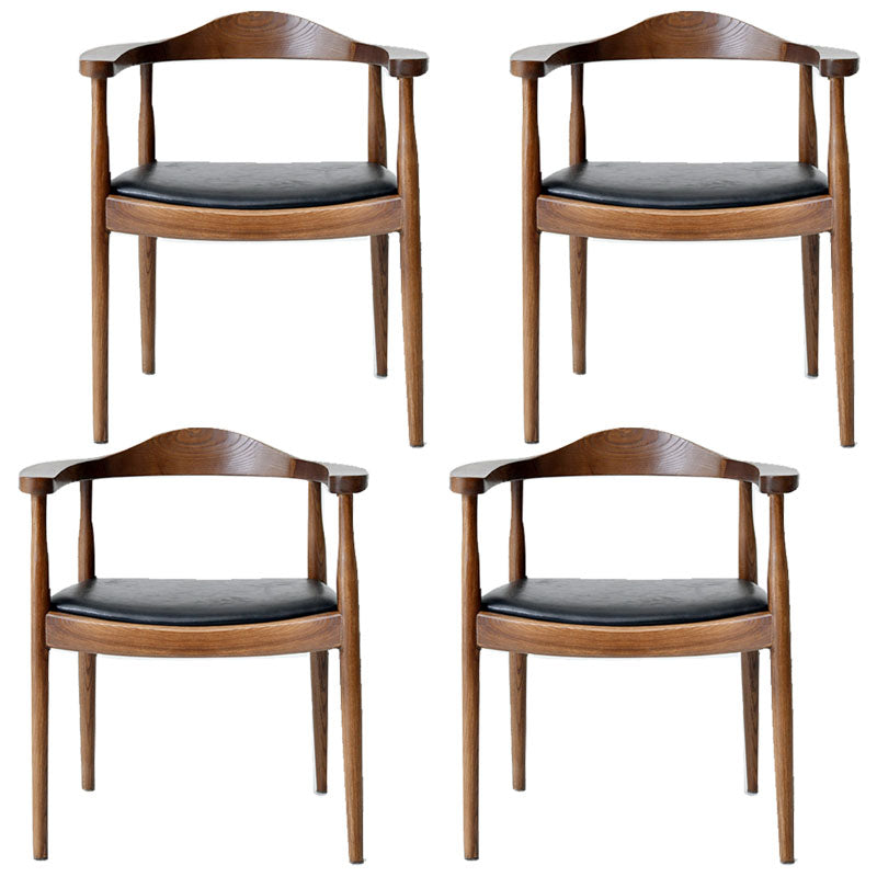 Modern Style Arm Chair Solid Wood Open Back Indoor Dining Chair