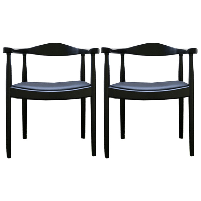 Modern Style Arm Chair Solid Wood Open Back Indoor Dining Chair