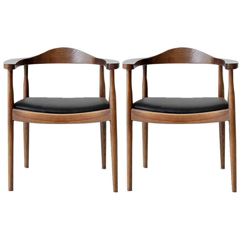 Modern Style Arm Chair Solid Wood Open Back Indoor Dining Chair