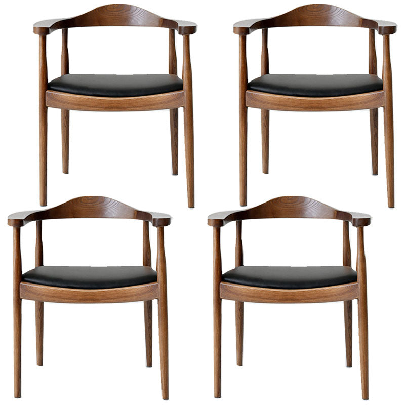 Modern Style Arm Chair Solid Wood Open Back Indoor Dining Chair