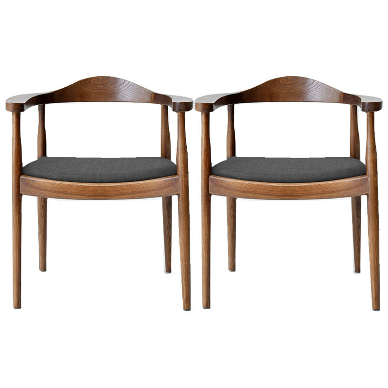 Modern Style Arm Chair Solid Wood Open Back Indoor Dining Chair