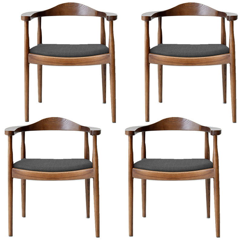 Modern Style Arm Chair Solid Wood Open Back Indoor Dining Chair