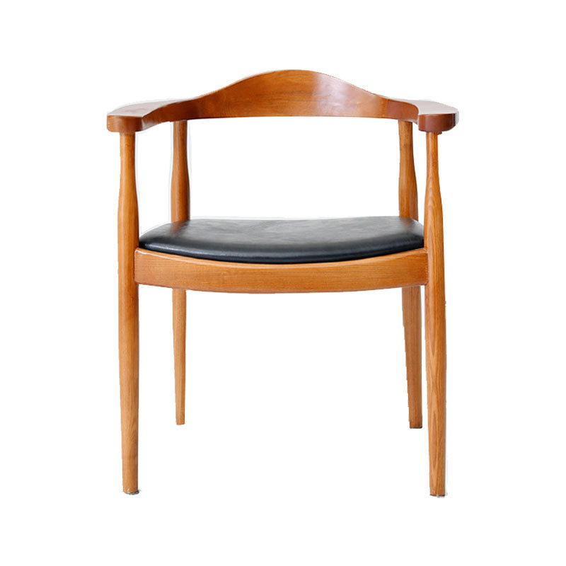 Modern Style Arm Chair Solid Wood Open Back Indoor Dining Chair