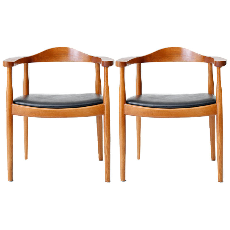 Modern Style Arm Chair Solid Wood Open Back Indoor Dining Chair