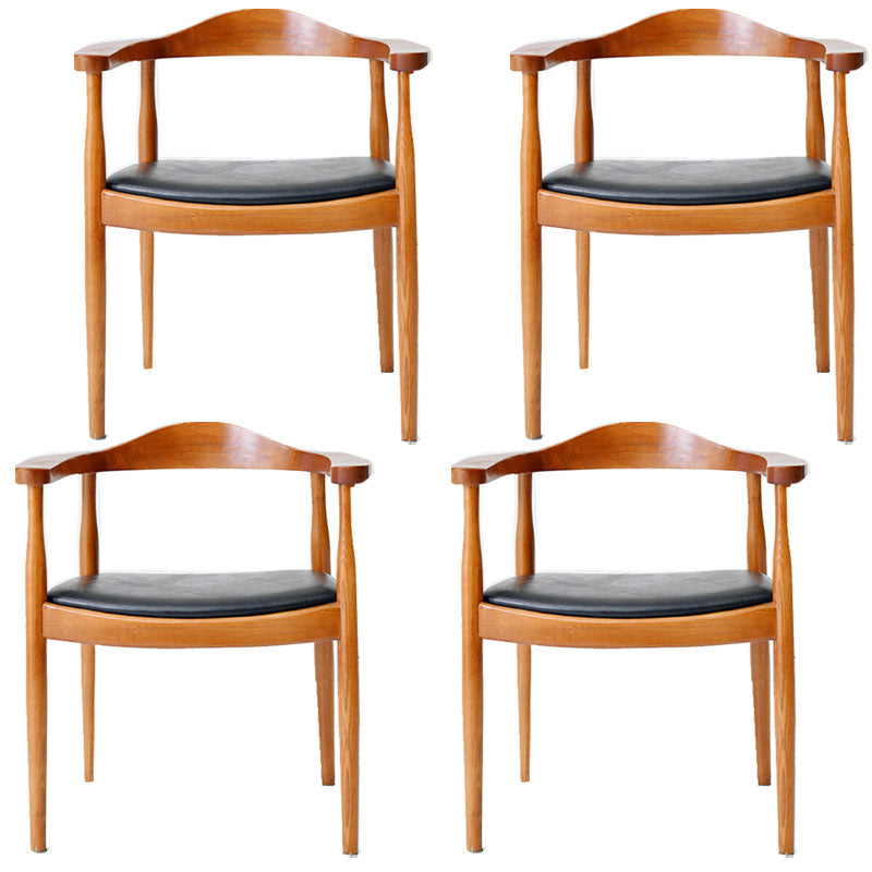 Modern Style Arm Chair Solid Wood Open Back Indoor Dining Chair