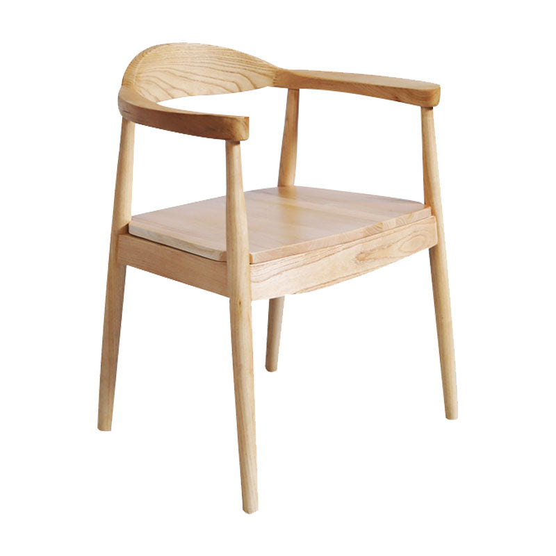 Modern Style Arm Chair Solid Wood Open Back Indoor Dining Chair