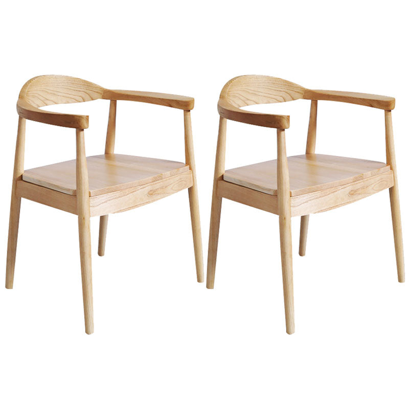 Modern Style Arm Chair Solid Wood Open Back Indoor Dining Chair
