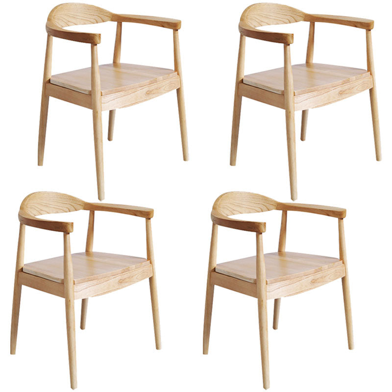 Modern Style Arm Chair Solid Wood Open Back Indoor Dining Chair