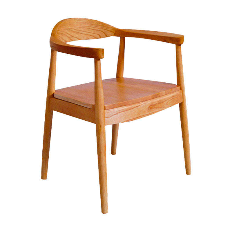Modern Style Arm Chair Solid Wood Open Back Indoor Dining Chair