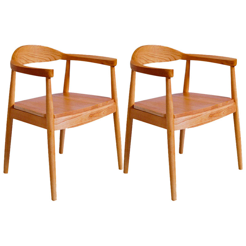 Modern Style Arm Chair Solid Wood Open Back Indoor Dining Chair