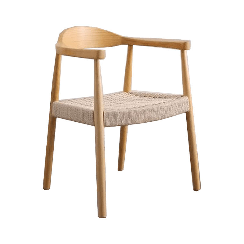 Modern Style Arm Chair Solid Wood Open Back Indoor Dining Chair