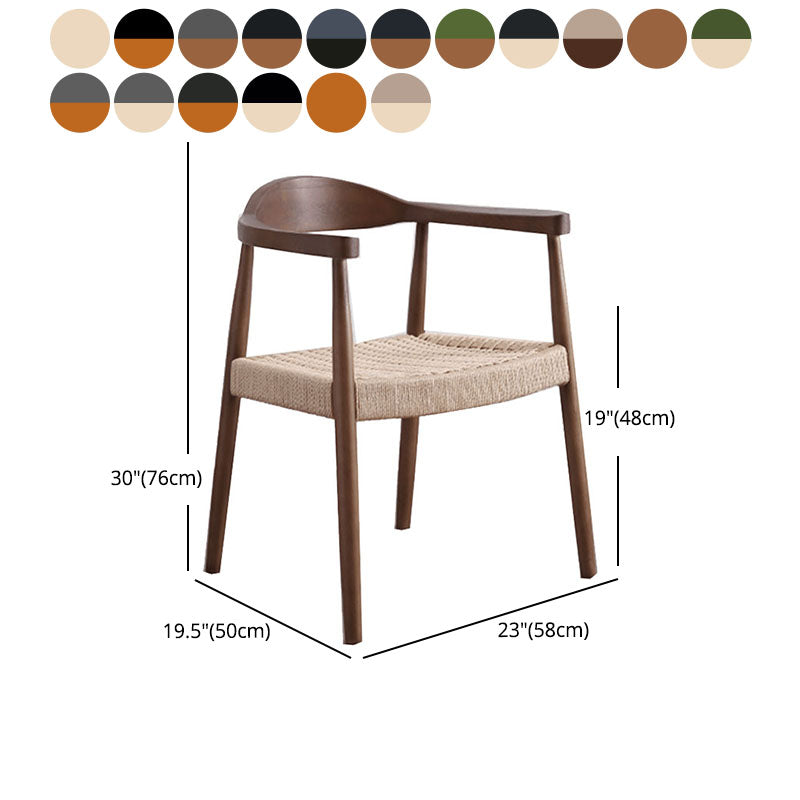 Modern Style Arm Chair Solid Wood Open Back Indoor Dining Chair
