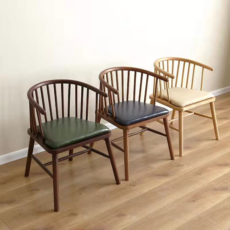 Arm Dining Chairs Modern Oak Wood Side Chairs for Dining Room