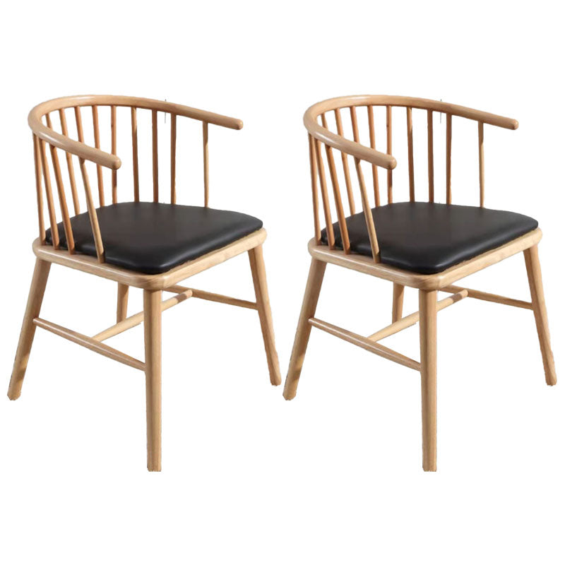 Arm Dining Chairs Modern Oak Wood Side Chairs for Dining Room