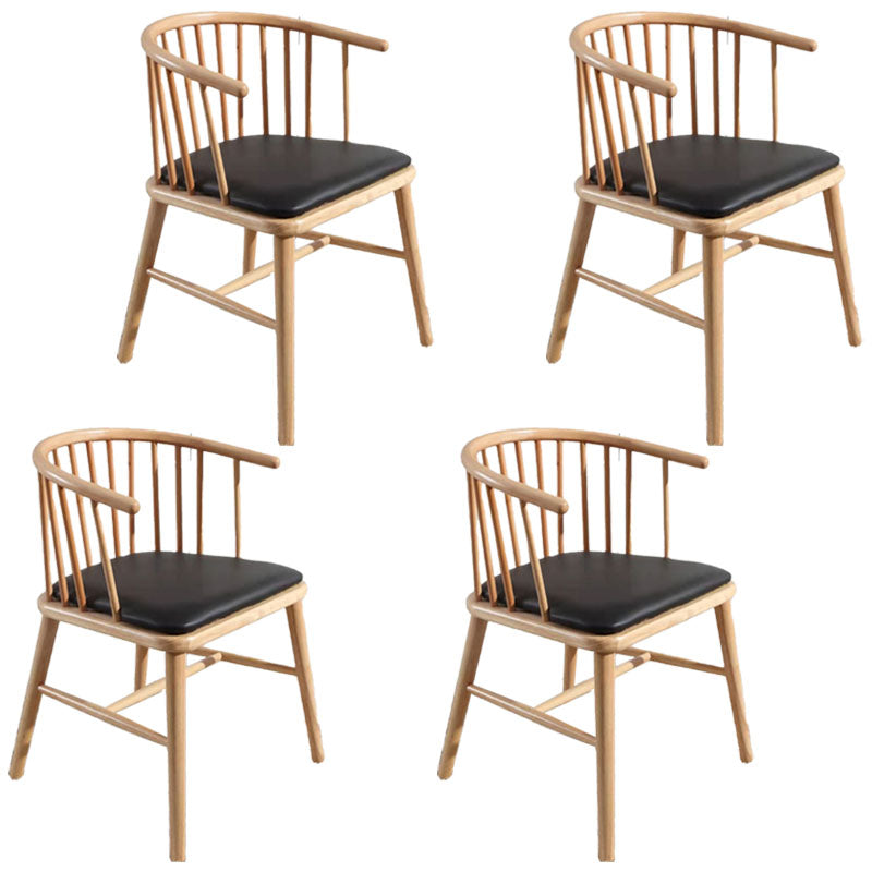 Arm Dining Chairs Modern Oak Wood Side Chairs for Dining Room