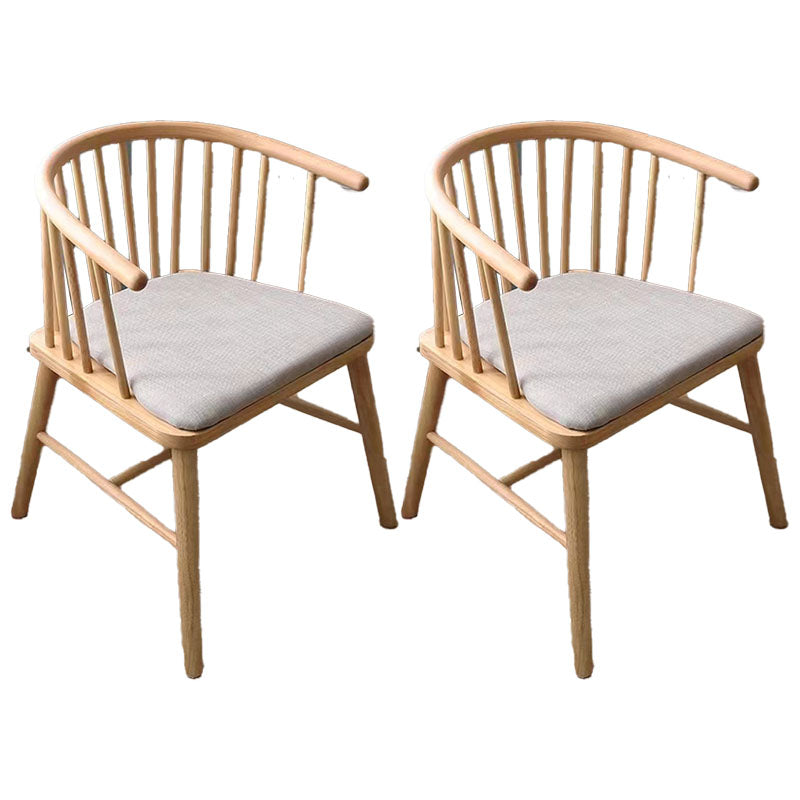 Arm Dining Chairs Modern Oak Wood Side Chairs for Dining Room