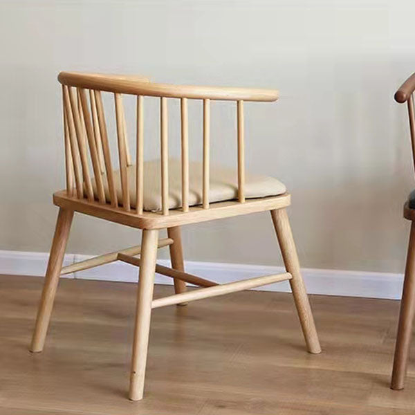 Arm Dining Chairs Modern Oak Wood Side Chairs for Dining Room