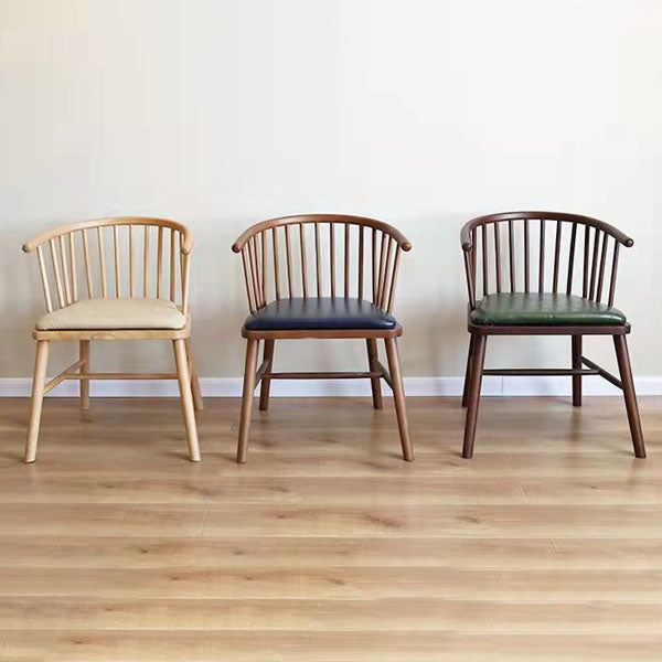 Arm Dining Chairs Modern Oak Wood Side Chairs for Dining Room
