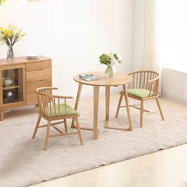 Arm Dining Chairs Modern Oak Wood Side Chairs for Dining Room