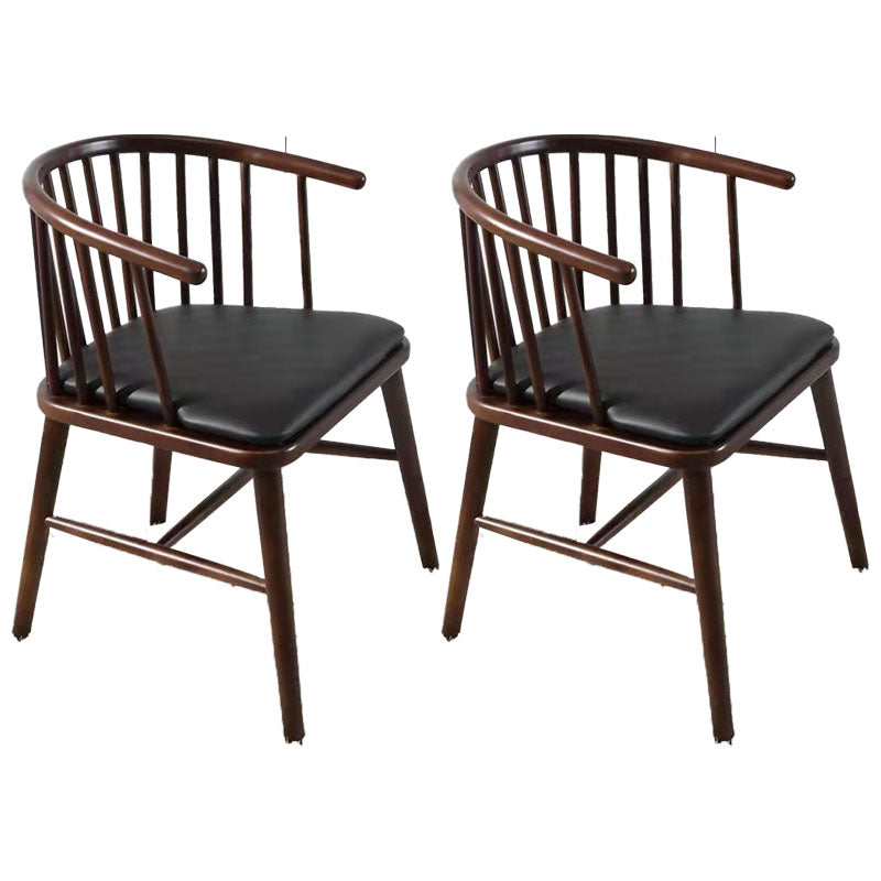 Arm Dining Chairs Modern Oak Wood Side Chairs for Dining Room