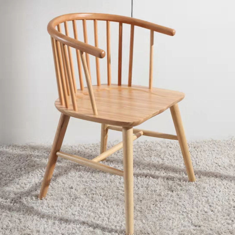 Arm Dining Chairs Modern Oak Wood Side Chairs for Dining Room