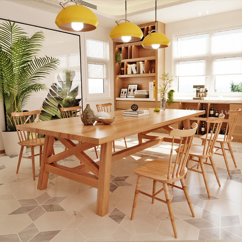 Modern 1/2/7 Pieces Dining Set Rectangle Pine Wood Dining Table for Dining Room