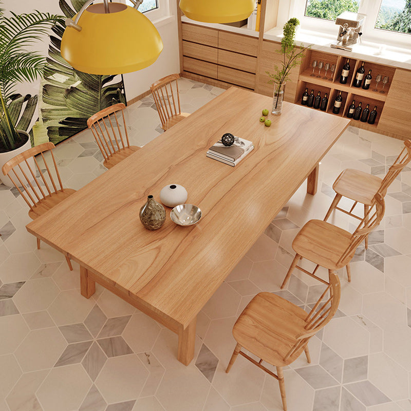 Modern 1/2/7 Pieces Dining Set Rectangle Pine Wood Dining Table for Dining Room