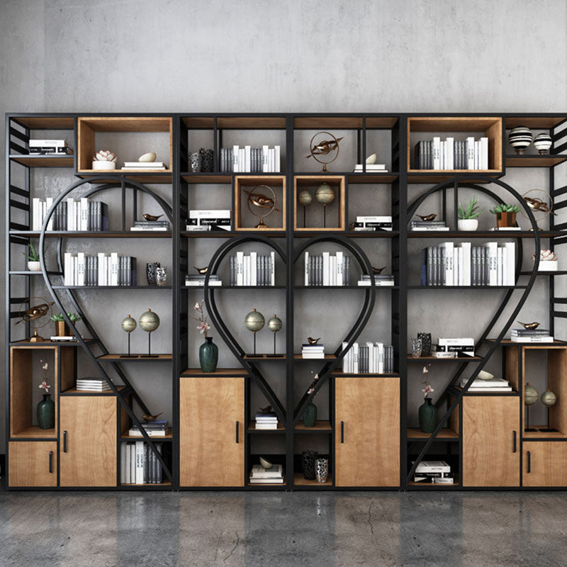 79"H Bookcase Open Back Industrial Style Bookshelf for Study Room Home Office