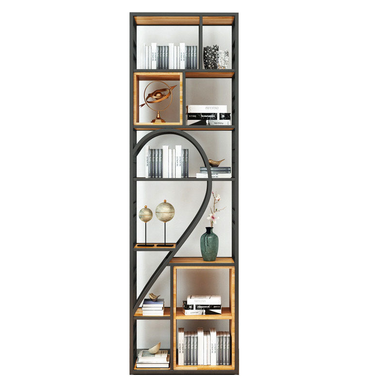 79"H Bookcase Open Back Industrial Style Bookshelf for Study Room Home Office