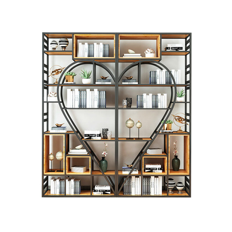 79"H Bookcase Open Back Industrial Style Bookshelf for Study Room Home Office