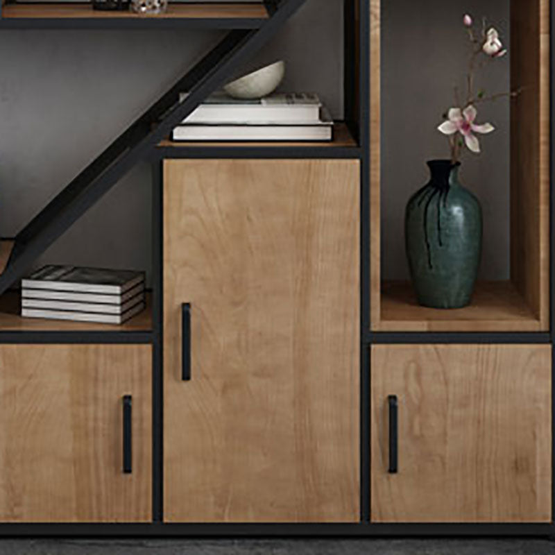 79"H Bookcase Open Back Industrial Style Bookshelf for Study Room Home Office