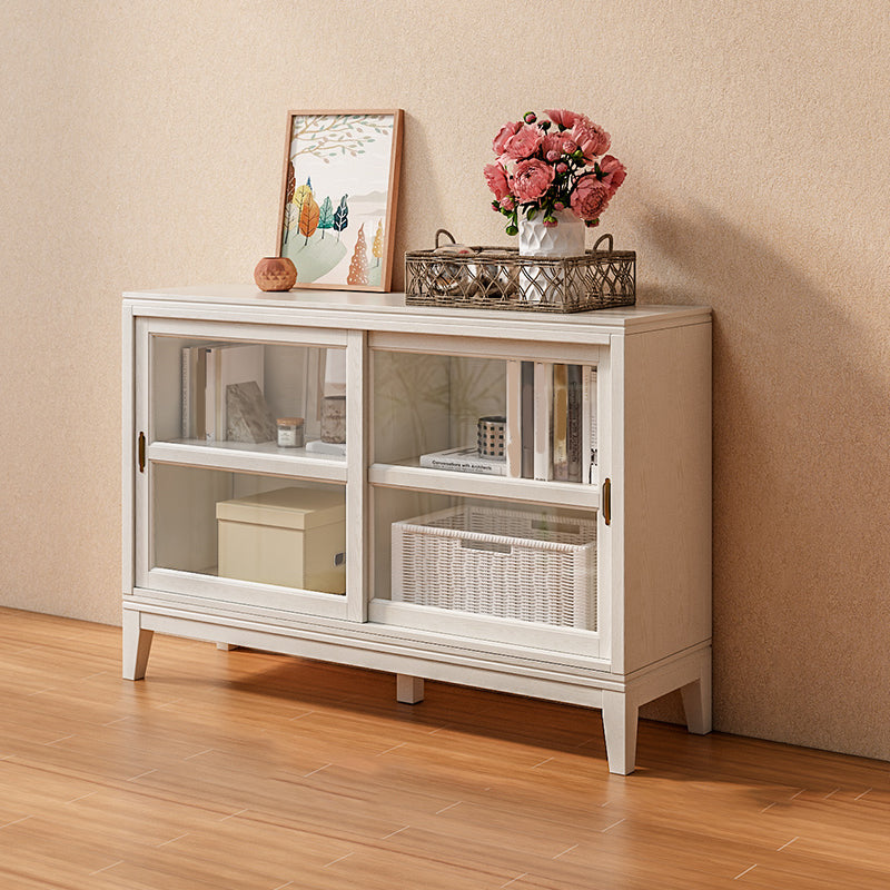 Contemporary Horizontal Standard Bookcase Closed Back Bookshelf with Door