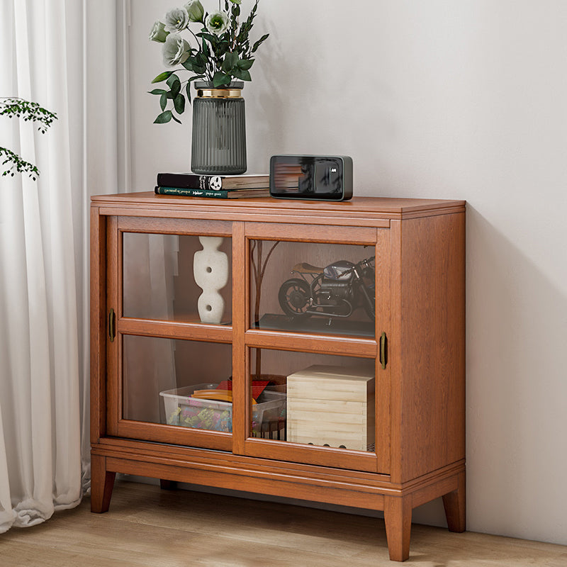 Contemporary Horizontal Standard Bookcase Closed Back Bookshelf with Door