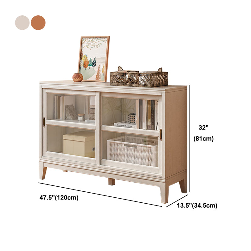 Contemporary Horizontal Standard Bookcase Closed Back Bookshelf with Door