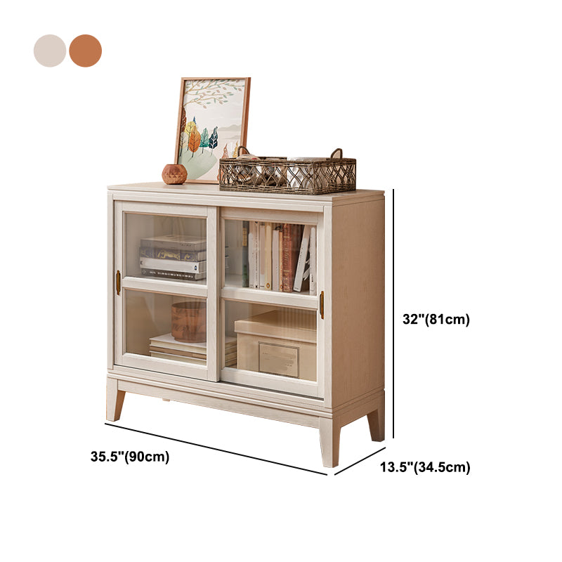 Contemporary Horizontal Standard Bookcase Closed Back Bookshelf with Door