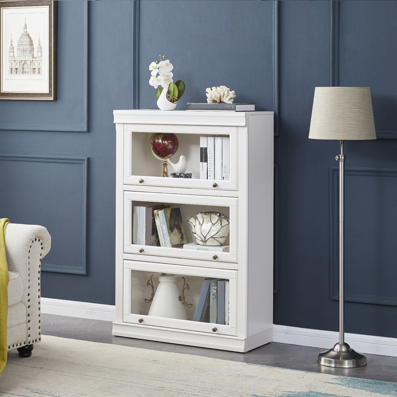 Contemporary Wooden Standard Bookcase Closed Back Bookshelf for Home Office