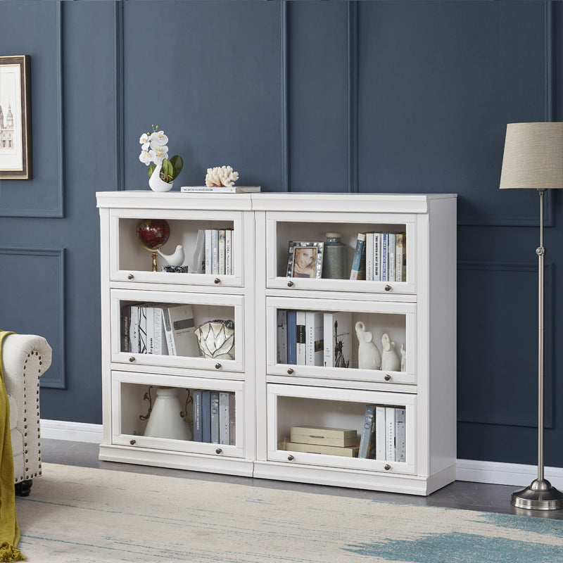 Contemporary Wooden Standard Bookcase Closed Back Bookshelf for Home Office